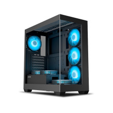 Ant Esports Crystal X7 ARGB Mid Tower Gaming Cabinet with Type-C - Black