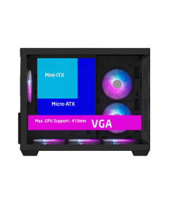 Ant Esports Crystal X6 Mini Gaming Cabinet - Black