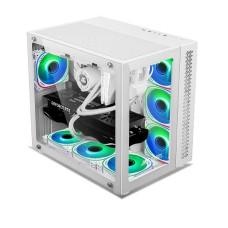 Ant Esports Crystal Dual-Chamber ARGB Gaming Cabinet – White