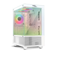 Frontech Snowy Mid Tower Gaming Cabinet - White