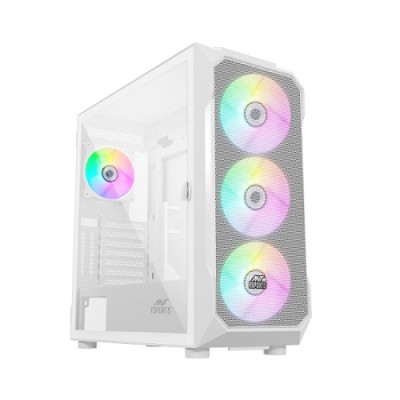 Ant Esports ICE-410TG ARGB (E-ATX) Mid Tower Gaming Cabinet (White)