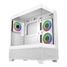 Cooler Master Elite 690 Wood ARGB ATX Mid Tower Case - White