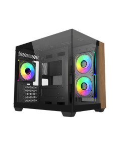 Cooler Master Elite 481 Wood ARGB Mini Tower Gaming Cabinet - Black