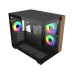 Cooler Master Elite 481 Wood ARGB Mini Tower Gaming Cabinet - Black