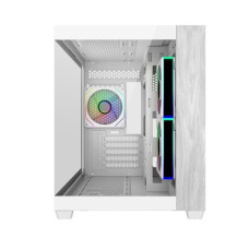 Cooler Master Elite 481 Wood ARGB Mini Tower Gaming Cabinet - White
