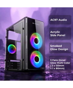 Zebronics Zium 10 Mini Tower Gaming Cabinet - Black