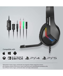 Ant Esports H1100 Pro Wired RGB Headset - Black