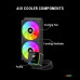 Ant Esports ICE-Strom 240 ARGB CPU Liquid Cooler - Black