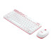 Logitech MK240 Nano Wireless Keyboard and Mouse Combo - White & Vivid Red